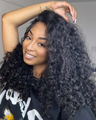 Molly | Water Wave Human Hair Flip Over Half Wig