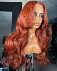 Cassandra | Auburn Copper HD Lace Frontal & Closure Human Hair Glueless Wig