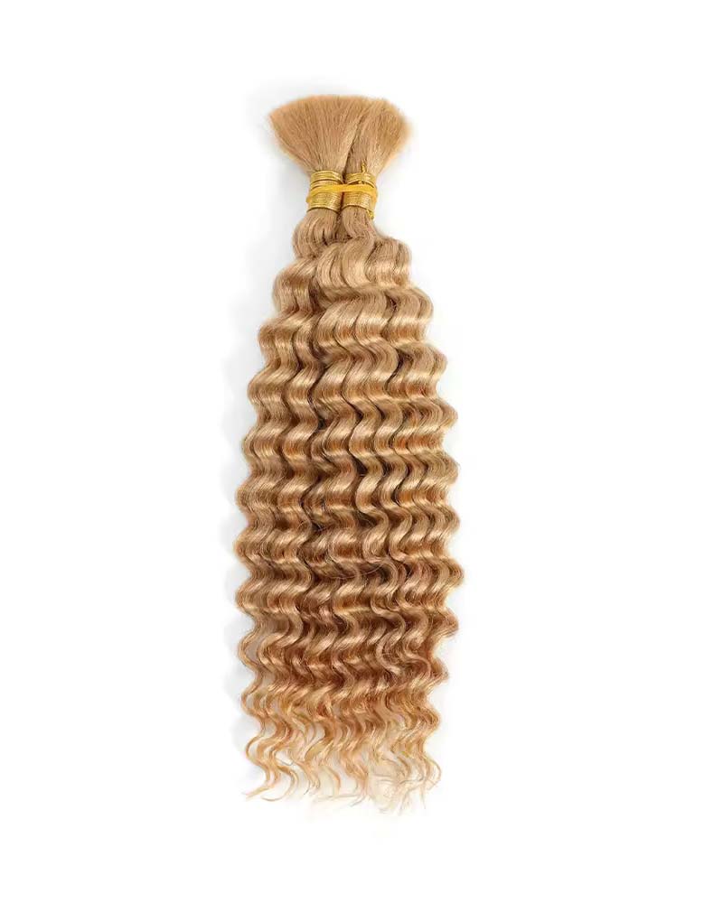 Mèches épaisses de cheveux humains ondulés blond miel, tresses bohèmes sans trame