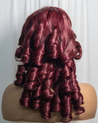 Belinda | SDD Transparent Lace Spiral Curl #99J Burgundy 13x4 Frontal Glueless Wig