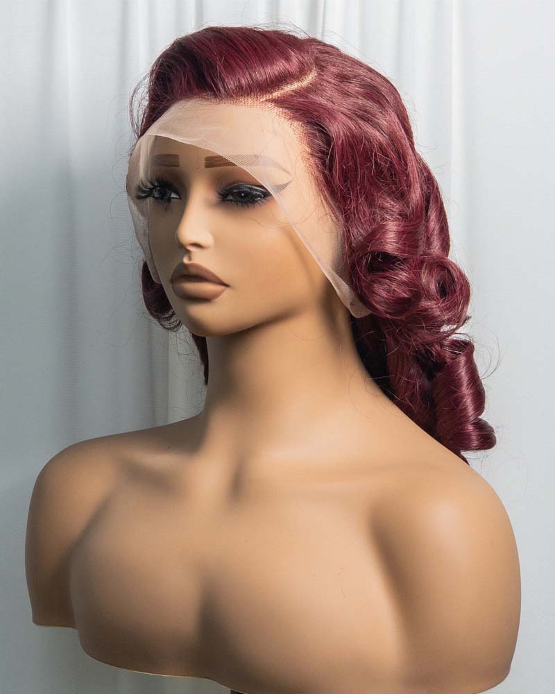 Belinda | SDD Transparent Lace Spiral Curl #99J Burgundy 13x4 Frontal Glueless Wig