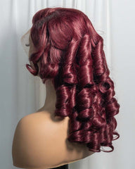 Belinda | SDD Transparent Lace Spiral Curl #99J Burgundy 13x4 Frontal Glueless Wig