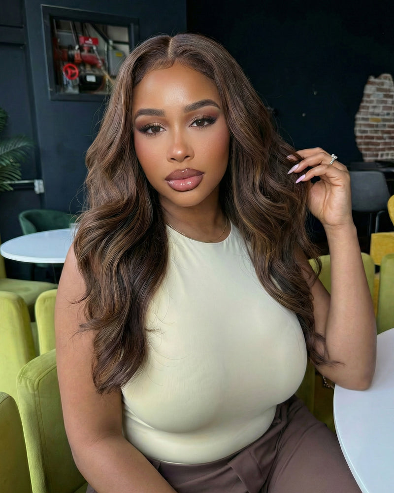 Mercy | Brown with Blonde Highlight HD Lace Glueless Wig