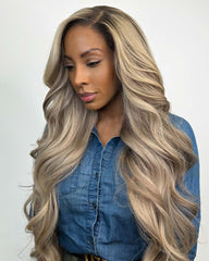 Luna | RAW Hair Dark Roots Ash Blonde HD Lace Glueless Wig