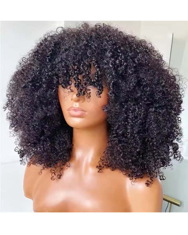 Nala | Franja Afro Kinky Curly Hair (sem renda) Peruca totalmente feita à máquina