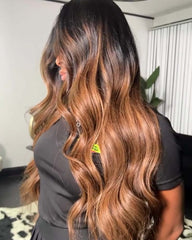 Londres | Perruque en cheveux humains ondulés ombrés HD Lace sans colle