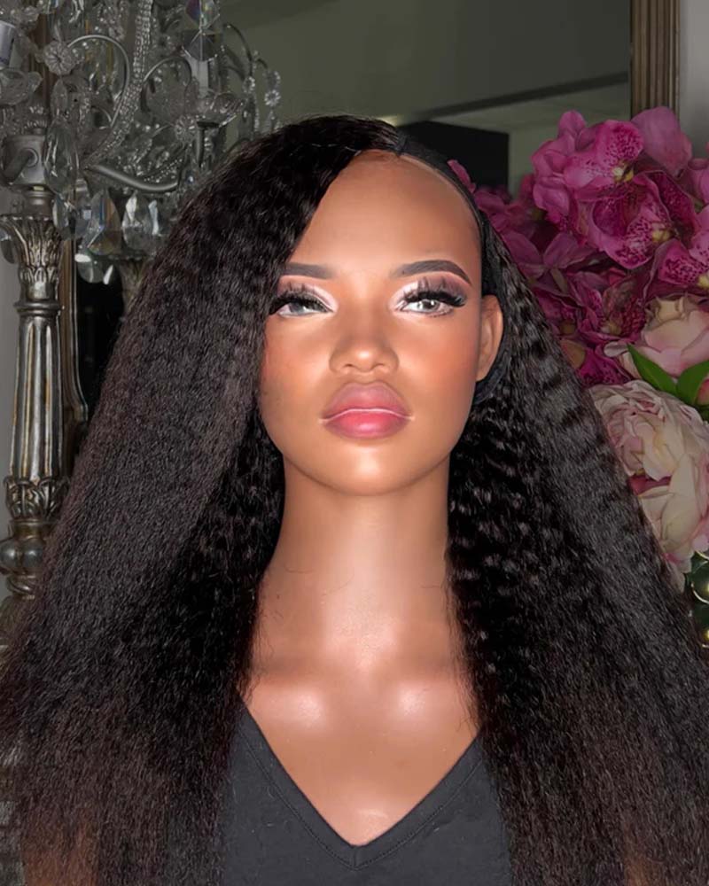 Aliza | Perruque de luxe RAW HAIR crépue et lisse avec raie en V et raie en U