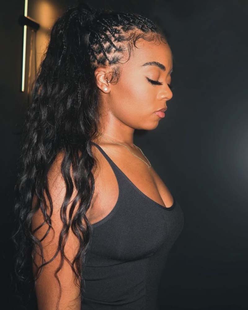 Tresses Boho Body Wave sans trame, cheveux humains tressés