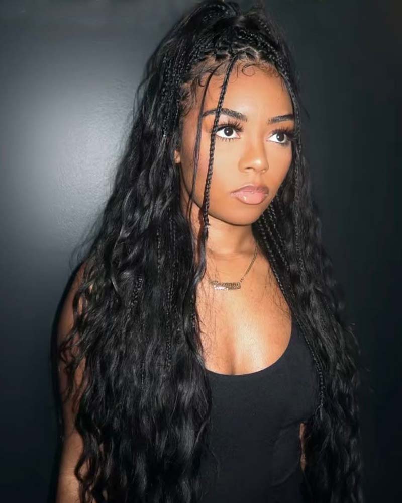 Tresses Boho Body Wave sans trame, cheveux humains tressés