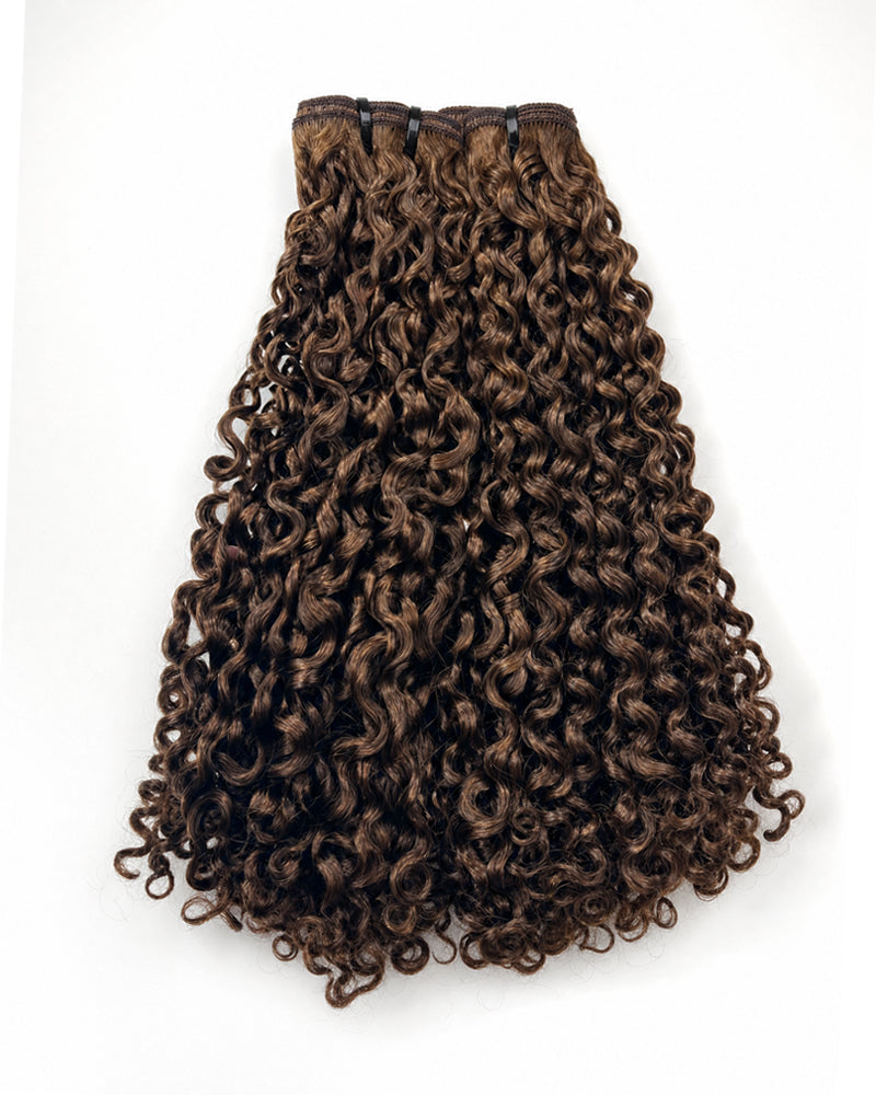 Brown Burmese Curly SDD Bundle Human Hair Extensions