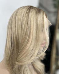 Lucy | Luxury Raw Vanilla Blonde with Brown Roots HD Lace Glueless Wig