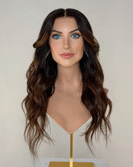 Light Brown Highlight Premium European Hair Lace Top Wig