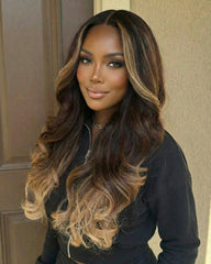 Kenya | Money Piece with Honey Blonde Tips Human Hair Wig