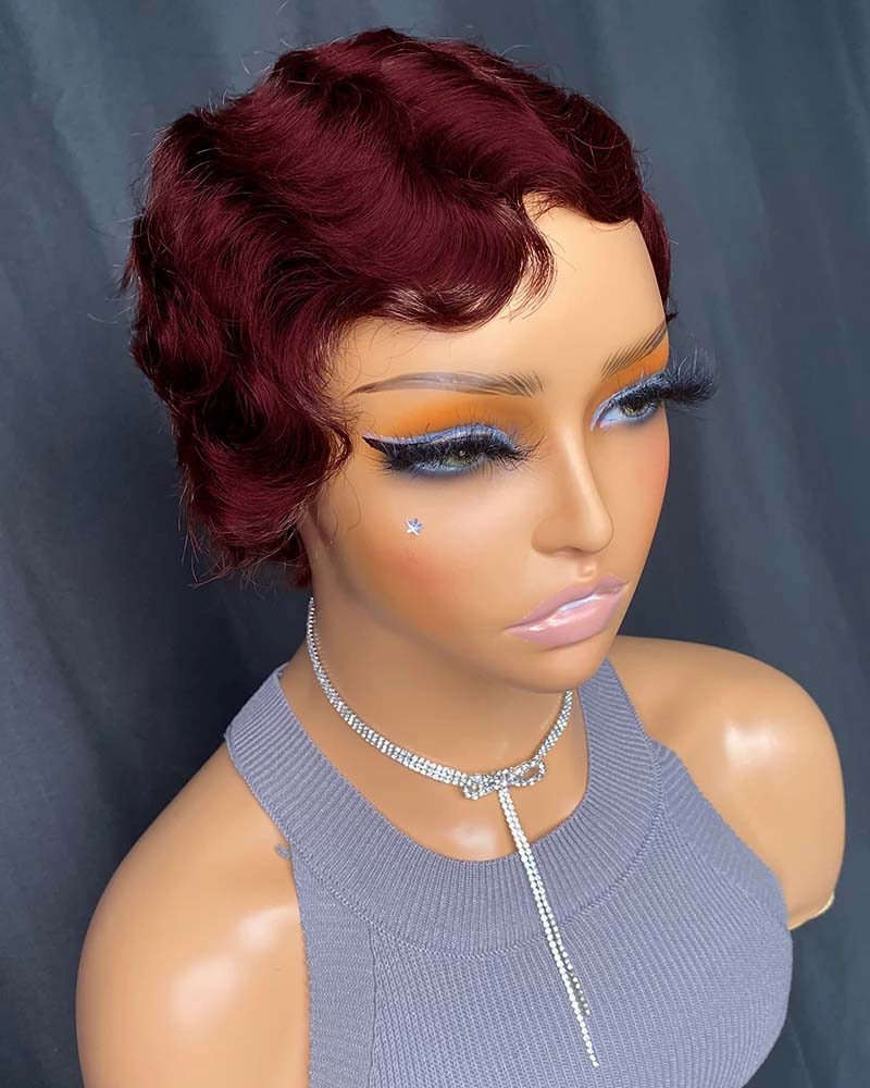 Reine | Peruca Pixie Clássica Ondulada Nostalgia Pré-estilizada