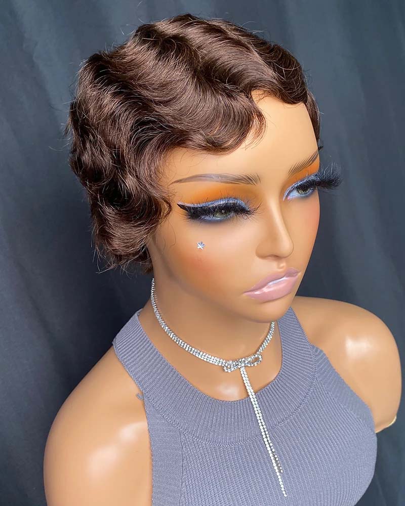 Reine | Peruca Pixie Clássica Ondulada Nostalgia Pré-estilizada