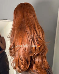 Kesha | Peruca de renda HD sem cola com camadas de cobre escuro