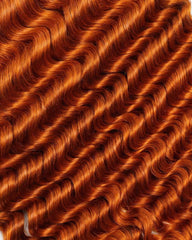 THICK BUNDLES Human Hair Deep Wave Ginger Copper Boho Braids Weftless Bundle Human Braiding Hair