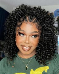 Delilah | Human Hair 13x4 Lace Frontal Curly Pre Braided Wig