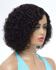 Harriet | Perruque de cheveux humains bouclés en forme de C avec raie sur le côté