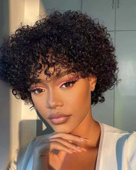 Willow | Short Afro Kinky Curly Pixie Wig (No Lace, Full Machine Made Wig)
