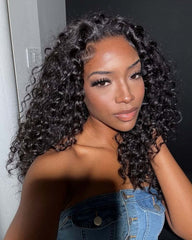 Karina | Perruque demi-perruque bouclée de luxe en cheveux bruts