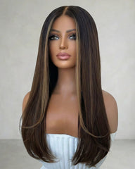 Jessica | Dark Brown Hair with Money Piece HD Lace Wig