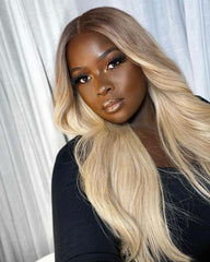 Kylie | Vanilla Blonde with Dark Roots Human Hair HD Lace Glueless Wig