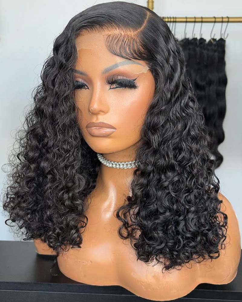 Carissa | Peruca HD 2x6 5x5 6x6 com fechamento, peruca bob cacheada sem cola