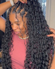Mèches épaisses de cheveux humains ondulés profonds, tresses bohèmes sans trame