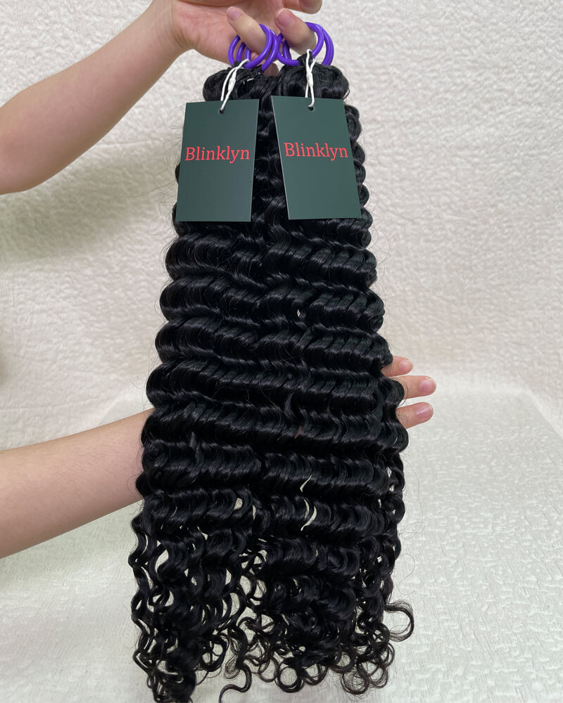 Deep Wave Human Hair Miracle Knots Feather Crochet Hair