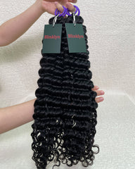 Deep Wave Human Hair Miracle Knots Feather Crochet Hair