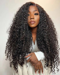 Naomi | Peruca personalizada feita com 3/4 pacotes de peruca de renda HD cacheada birmanesa sem cola
