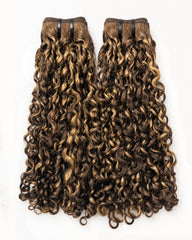 Honey Blonde Highlight Burmese Curly SDD Bundle Human Hair Extensions