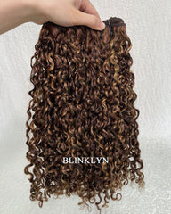 Honey Blonde Highlight Burmese Curly SDD Bundle Human Hair Extensions
