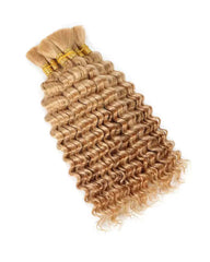 Mèches épaisses de cheveux humains ondulés blond miel, tresses bohèmes sans trame