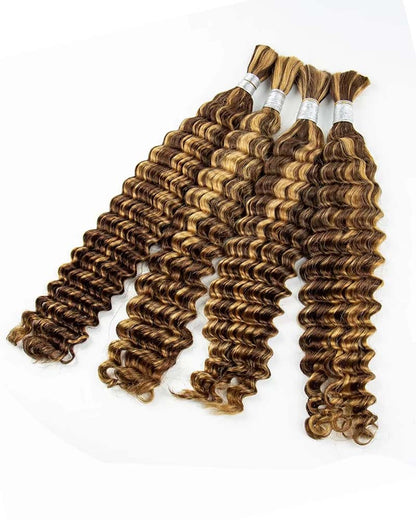 Tranças Boho com ondas profundas, pacote sem trama, cabelo humano trançado