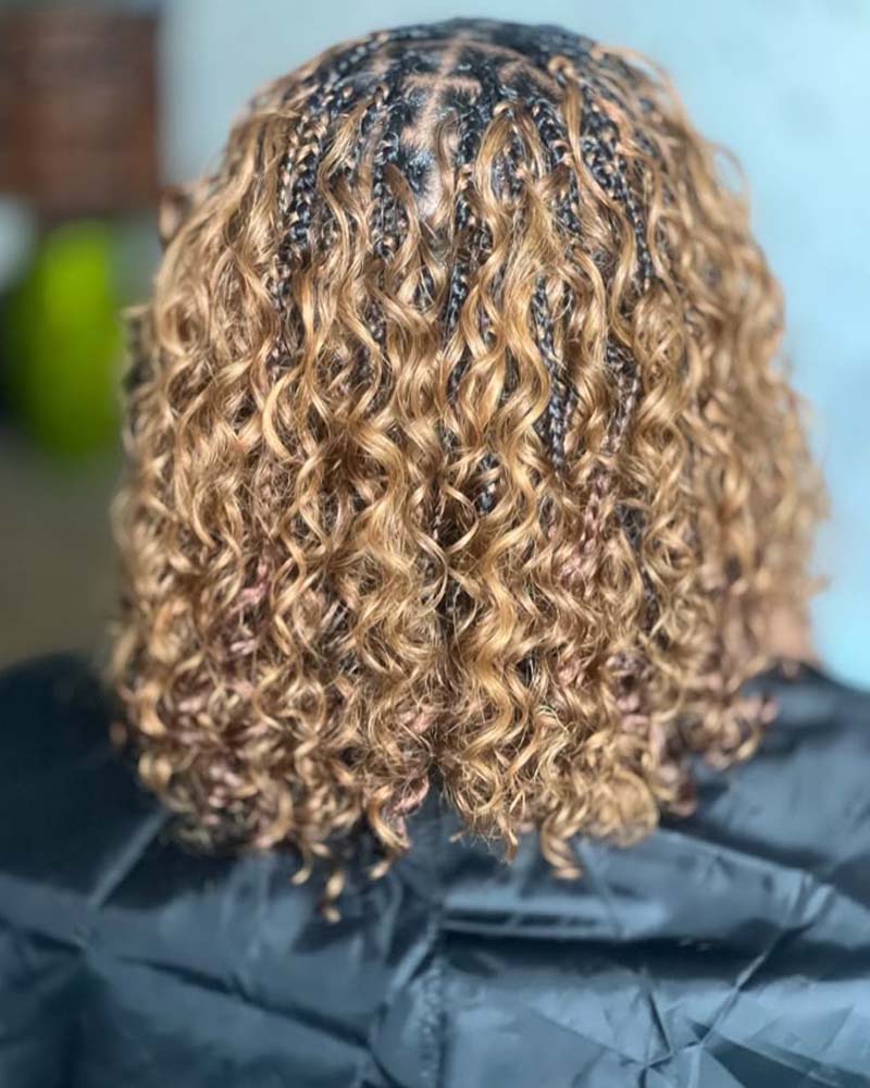 Mèches épaisses de cheveux humains ondulés blond miel, tresses bohèmes sans trame