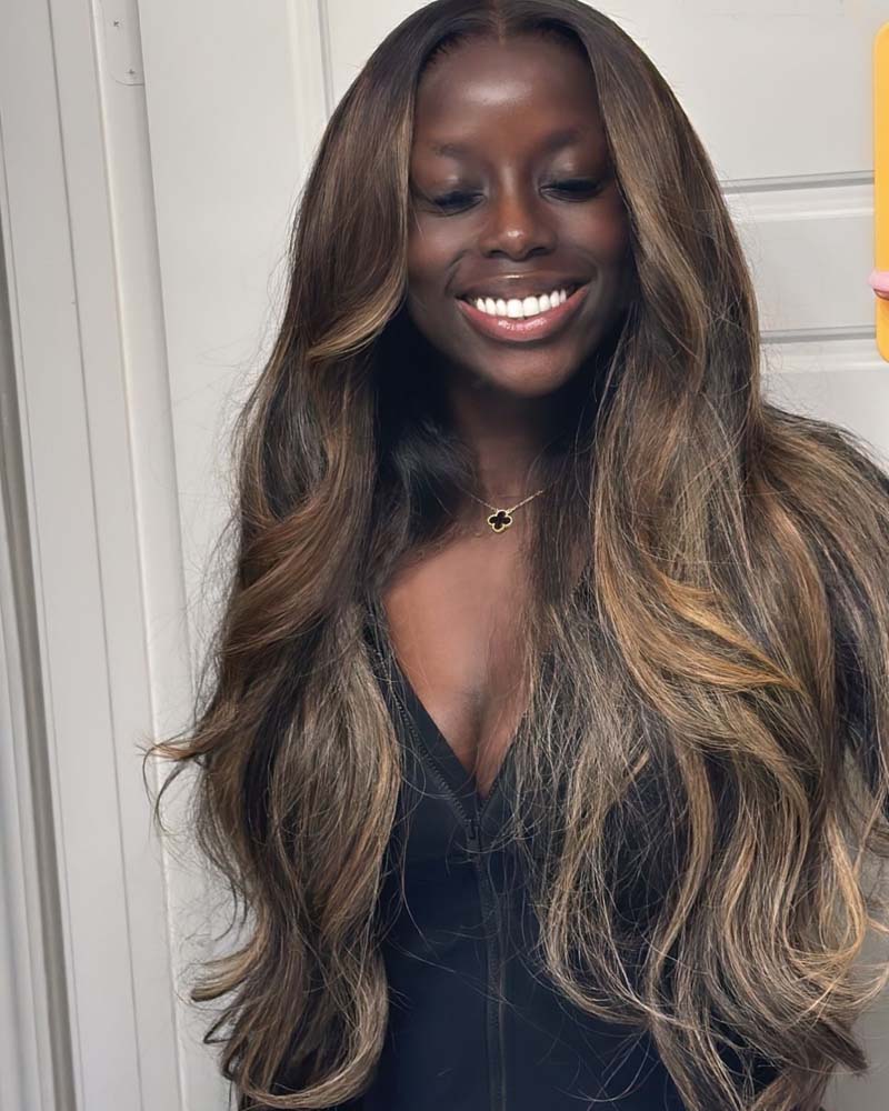 Paris | Honey Brown Highlight Human Hair HD Lace Glueless Wig