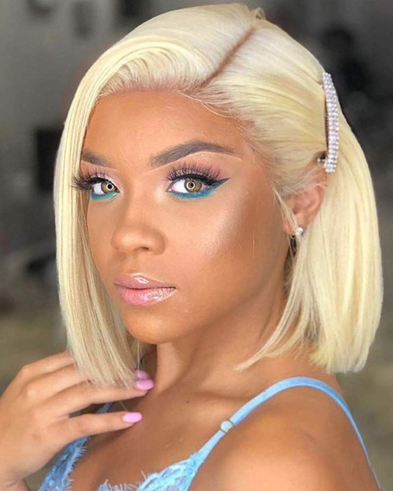 Nicole | HD 2x6 5x5 6x6 Closure Wig Blonde #613 Glueless Bob Wig