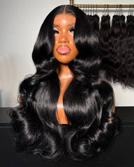 Faye | Body Wavy Jet Black HD Lace Closure Frontal Glueless Wig