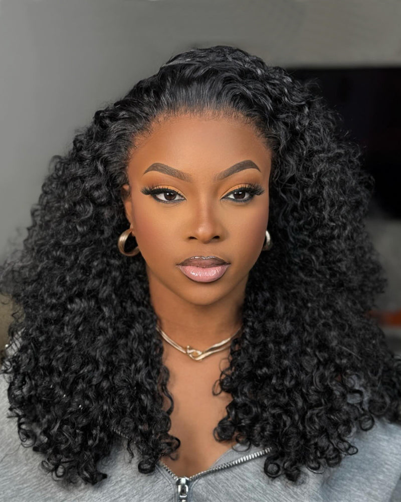 Bela | Peruca de cabelo humano encaracolado birmanês com meia-volta