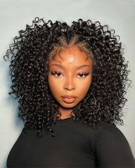 Delilah | Human Hair 13x4 Lace Frontal Curly Pre Braided Wig