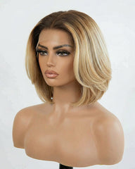 Emma | Dark Roots Blonde Balayage Short Bob Lace Wig