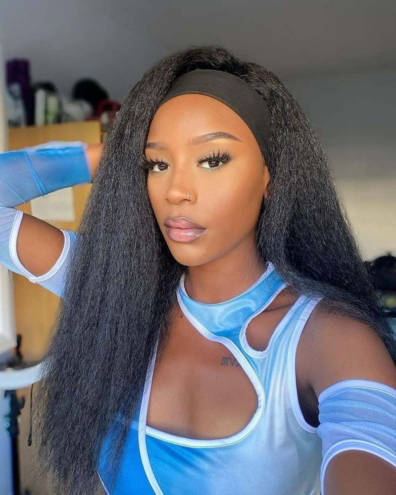 Myra | Kinky Straight Human Hair Headband Wig