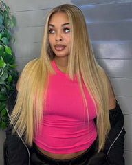 Tiffany | Sun-kissed Blonde Straight Human Hair HD Lace Glueless Wig