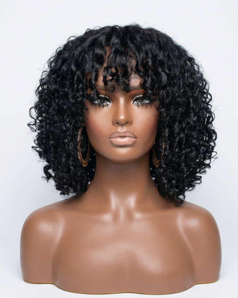 Gina | Lace Closure Fringe Curly Bob Glueless Wig