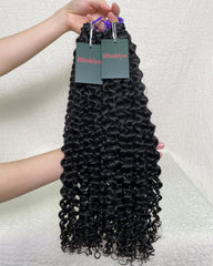 Deep Curly Human Hair Miracle Knots Feather Crochet Hair