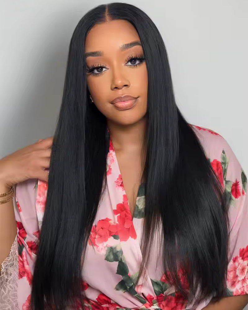Monique | "Removable Sew-in" Light Yaki Straight V Part Wig U Part Wig
