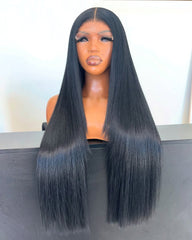 Eva | Silky Straight Jet Black HD Lace Closure Frontal Glueless Wig