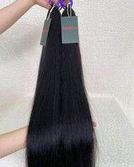 Yaki Straight Human Hair Miracle Knots Feather Crochet Hair